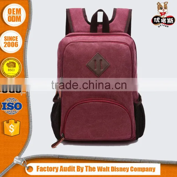 Wholesale Vintage Custom College Canvas Backpack photo-5