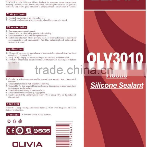 260ml Acetoxy Silicone Sealant OLV3010