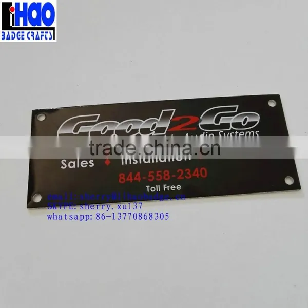 Metal Self Adhesive Label Plate,gradient Logo Printing Metal Aluminum Nameplate With Screw Holes photo-4