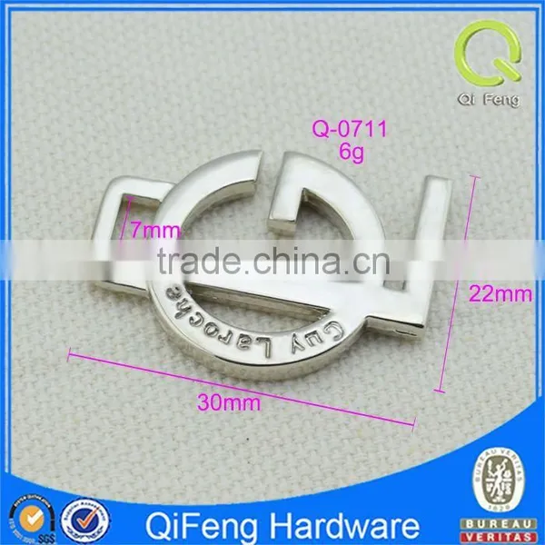 Q-0711 Handbag Metal Label Silver Letters Combination Shape Logo Plate photo-3