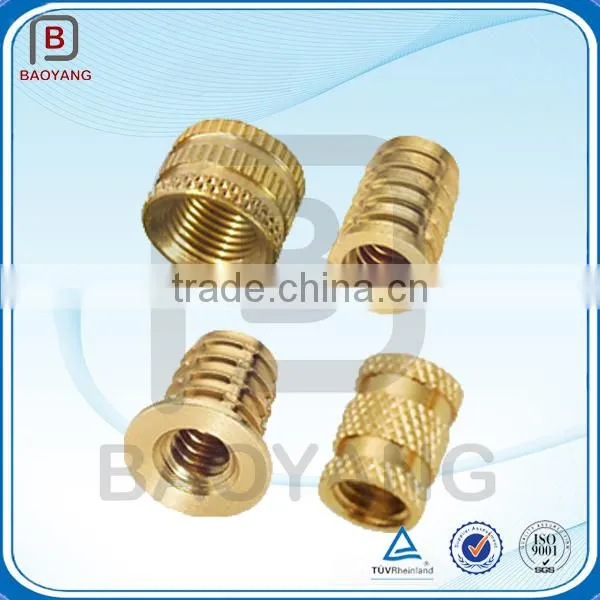 Cnc turning brass threaded insert nut