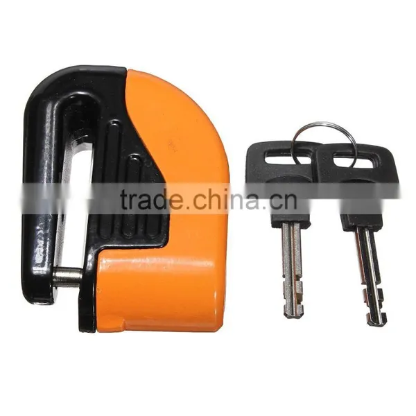 Orange 6mm Security Motorcycle Motorbike Sturdy Wheel Disc Brake Lock Safety Alarm / Key photo-2