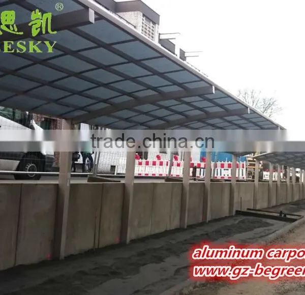 White Polycarbonate Roof Sheet Two Car Metal Frame Aluminum Car Wash Shelter for Car Packing photo-5