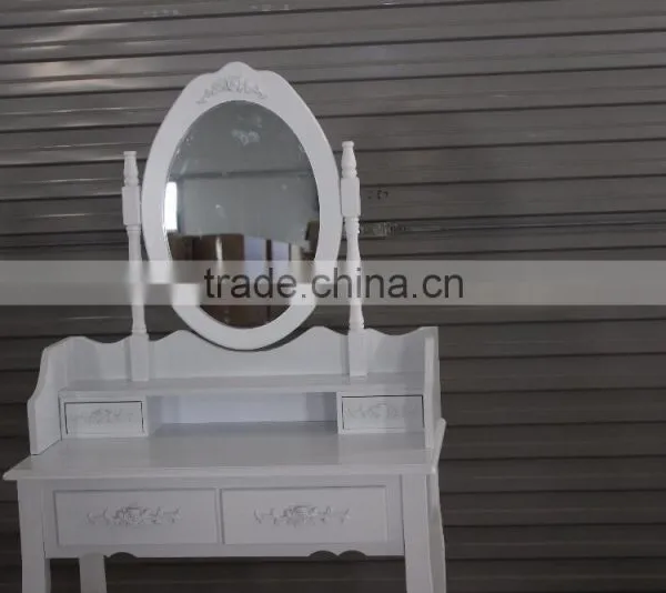 European Style White Wooden Dressing Table With Stool/K/D Dresser/modern Style Dressing Table photo-3