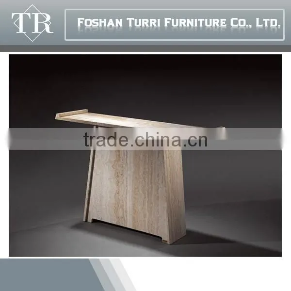 Simple Design Stone Console Table With Tempered Glass photo-5