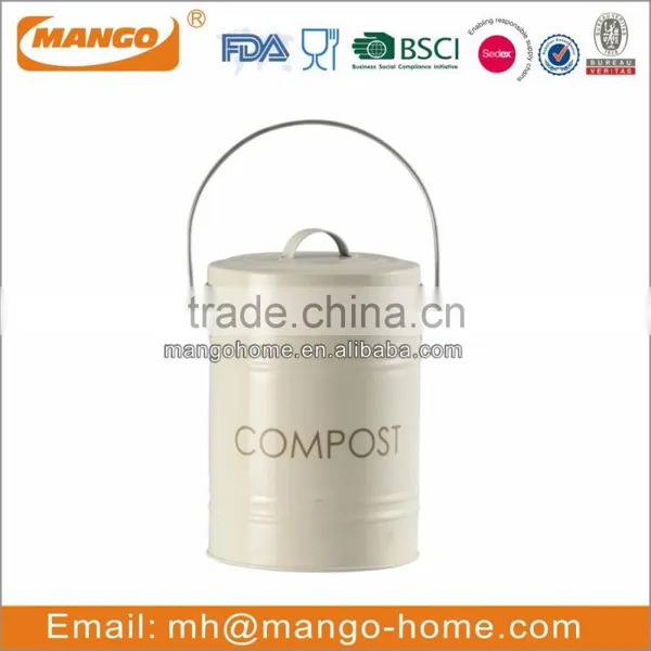 Colorful Powder Coating PP Inner Metal Kitchen Compost Bin photo-2