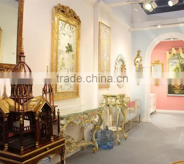 Hand Drawing Room Furniture Baroque Style Hallway Console Table and Mirror photo-2