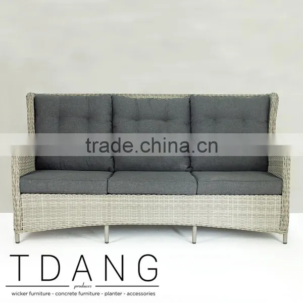 Trieste Wicker Sofa 3 Seats - Modern Rattan Furniture Garden Bench. photo-2