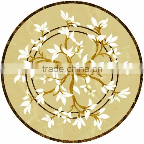 Exquisite Antique Arabian Style Floral Pattern Natural Marble Medallion Waterjet Tiles BF12-03314e photo-2