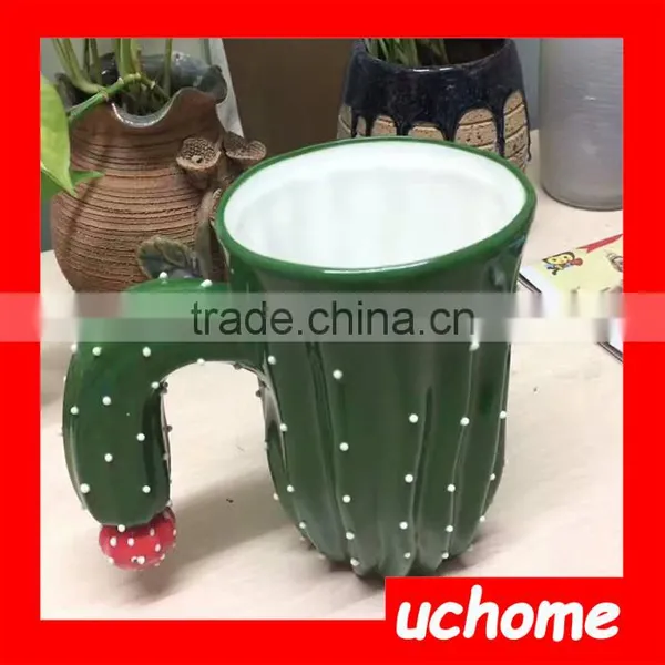 UCHOME 2017 Hot Sale Ceramic Cup Creatice Cactus Shape Coffee Mug photo-3