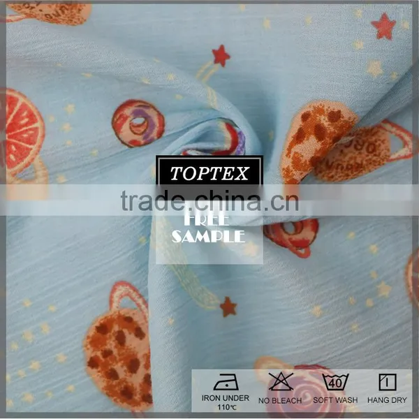 Custom New Design 100% Cotton Printed Crepe Fabric photo-3