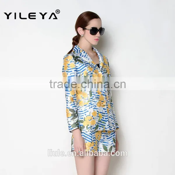 ODM Designed Latest Popular Floral Suits Elegant Women Jacket 2016 photo-3