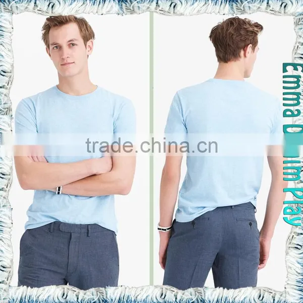 2017 Latest Men Plain Custom Fit High Grade Solid Color O-Neck T-Shirts photo-3