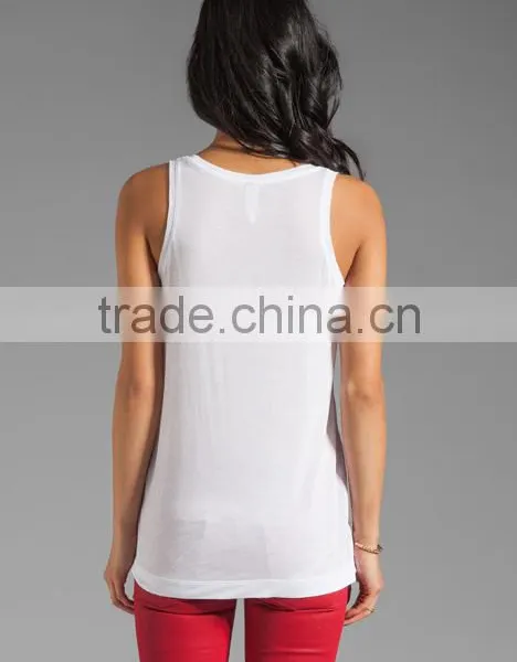 Loose Pocket Tank in White photo-2
