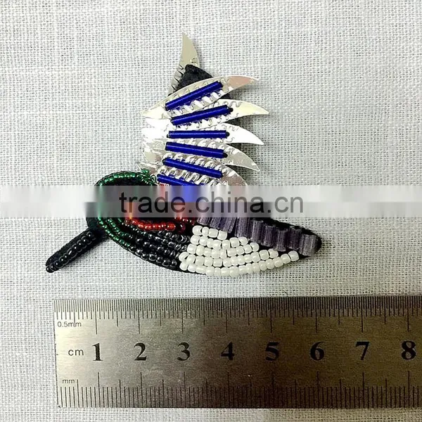 Fashion Kid Garment Accessory Iron on Colorful Bird In Flight Sequin Patch photo-3