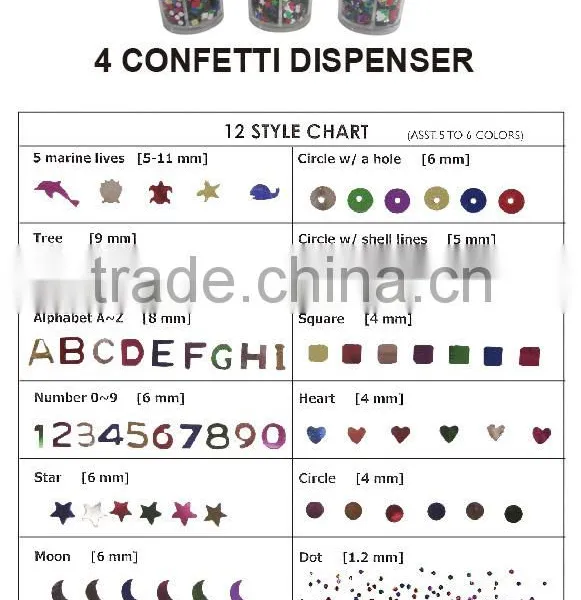 COLORFUL LASER SEQUIN W/ 4 HOLES DISPENSER photo-2