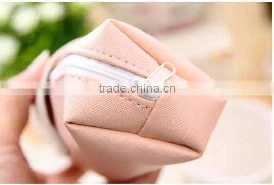 Promotional Cheap Pure Color Beard Printed PU Canvas Stationery Pocket Button Pencil Bag photo-4