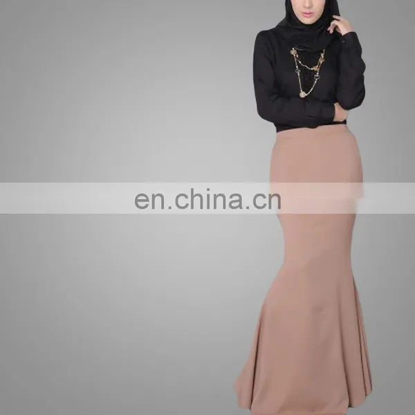 Simple Baju Skirt Hijab Jubah Party Muslimah Wearing Slim Ladies Maxi Islamic Dress Baju Dresses Malayu Long Maxi Skirts photo-4
