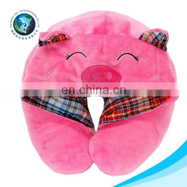 Fashion Funny Custom Travel Plush Soft Stuffed Grey Donkey Animal Neck Pillow photo-2