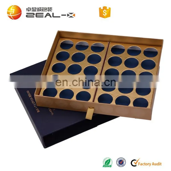 2016 Deluxe Matt Black Tea Box Recycled Paper Stamping Logo Packing Cardboard Boxes Wholesale