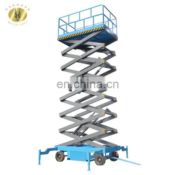7LSJY Shandong SevenaLift 20m Manual Mobile Hydraulic Scissor Lifting Machine Lift Platform photo-5