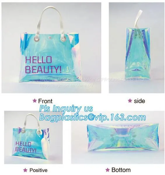 Promo PVC Plastic Shopping Handle Bag, Handling Clear Pvc Blanket Bags, Handle Reusable Clear Vinyl Pvc Cosmetic Bags fo