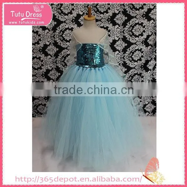 Children Elsa Dress Fabric for Party for 1-9 Years photo-3