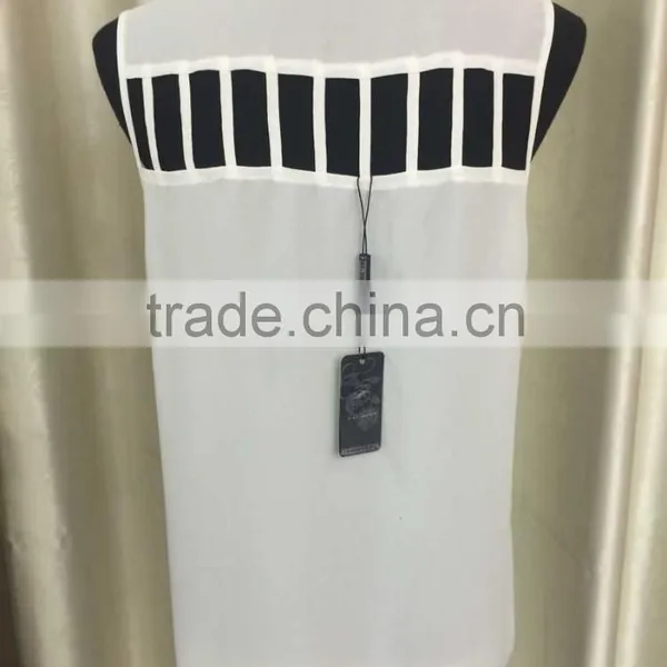 Back Cage Chiffon Blouse With Lace Sleeveless O-neck 2016 New Fashion photo-2