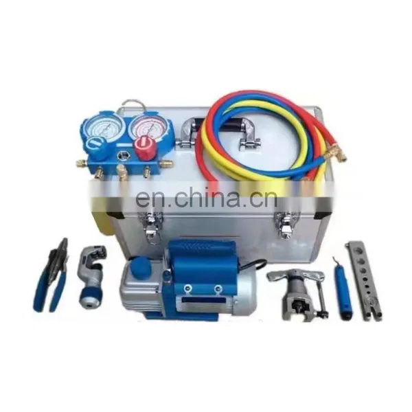 Vacuum Pump Portable Box Aluminium Case HVAC Refrigerant Vacuum Pump Set Vacuum Pump Kit for Car Air Condition Repair