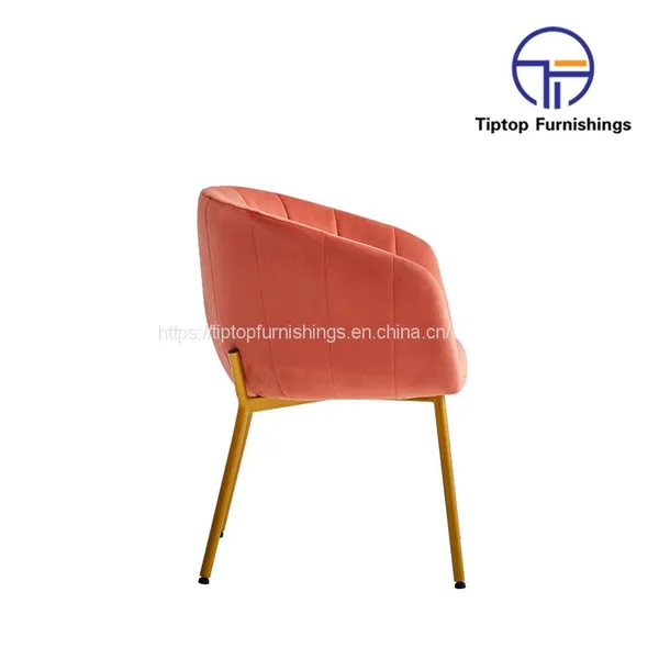 Tiptop Modern Hotel Luxury Dinning Room Chair Set for Furniture Metal Stainless Steel Gray Velvet Tufted Fabric Restaurant Dining Chair photo-3