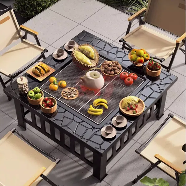 Portable High Quality Fire Pit With Smokeless Wood Burning Feature For Outdoor Patio Garden BBQ Grills Backyard Indoor Use photo-5