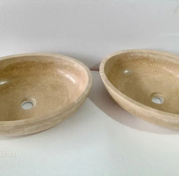Factory Direct Travertine Hand Washbasin Countertop Basin Custom Bathroom Vessel Marble Sink for Apartment Hotel Home Bathroom photo-4