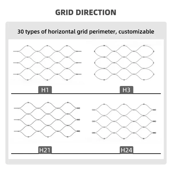 Wholesale Flexible Stainless Steel Rope Mesh Steel Wire Rope Net Galvanized Steel Rope Net Infrastructure Bridge Safety photo-2