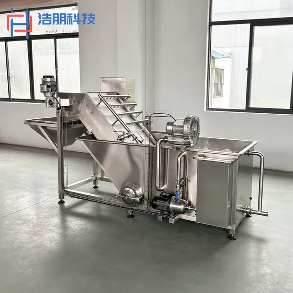 Industrial Bubble Washing Machine SUS304 Fruit Vegetable Washer With Elevator Spray Rinse High Efficiency Food Processing Equipment photo-2
