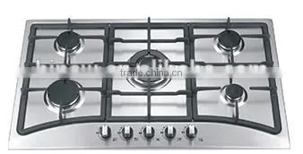 Five Burner Stainless Steel Gas Hob