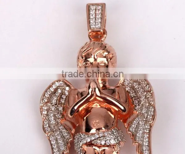 2015 Hot Sell Gold Diamond Angel Meaningful Pendant Necklace photo-6