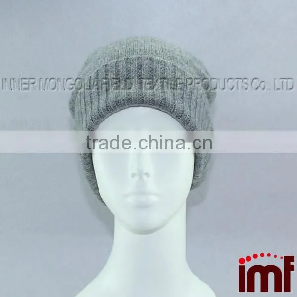 Cashmere Slouchy Beanie in Dark Heather Grey photo-4