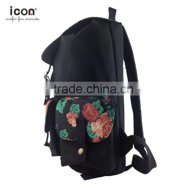 600D Polyester Backpack With Flower Printing photo-3