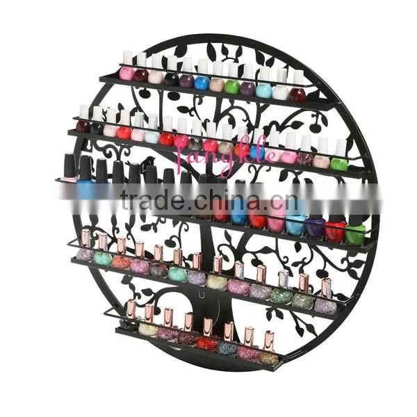 Good Quality Nail Beauty Display Tool Black White Metal Wall Round Nail Polish Display photo-2