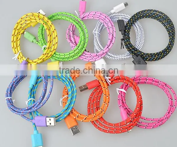 1m Round Braided Textile Electrical Usb Cable/Wire/Pulley Cord 2 Wires photo-3