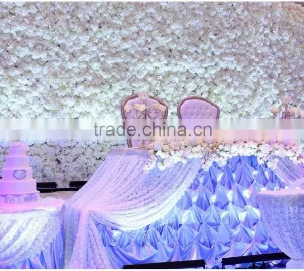 10ft White Artificial Hydrangea Flower Wall or Rose Flower Wall for Wedding Decoration photo-4