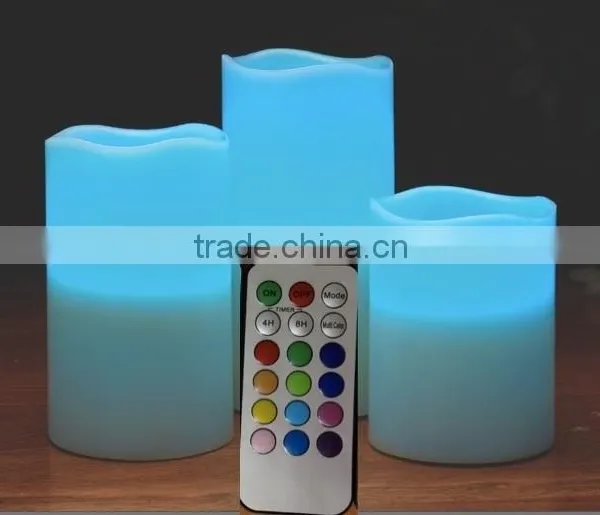 Set of 3 LED Candles With Remote Control