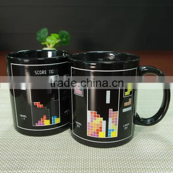 New Design Black Printing Cup Color Changing Ceramic Coffee Mug Magic Mug photo-4