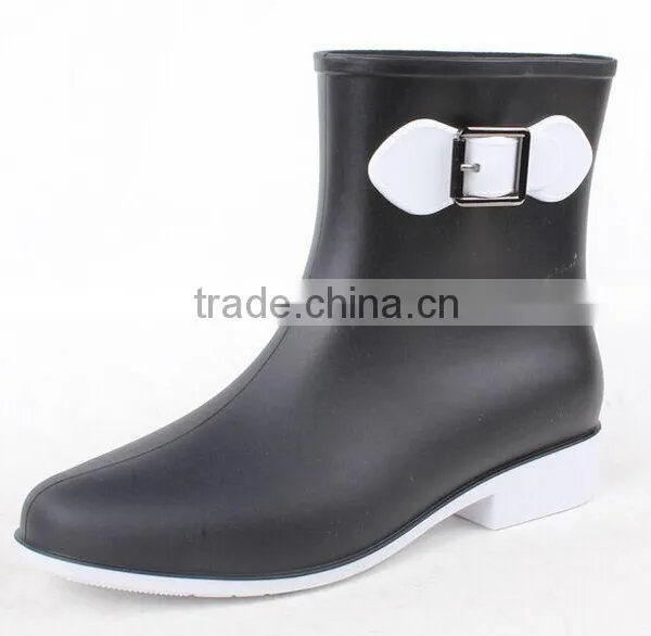 PVC Boots Jelly Color Rubber Rain Boots for Women Wellies photo-2