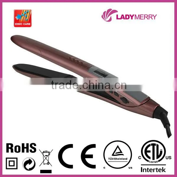 CTUVUS CE ROHS LCD Slim Curved 230C/450F Private Labling Electric Hair Straightener