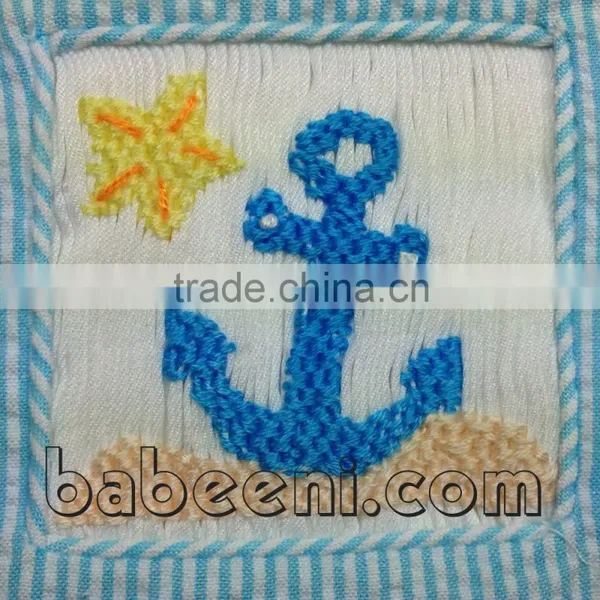 Lovely Anchor Hand Smocked Boy Swimwear photo-2