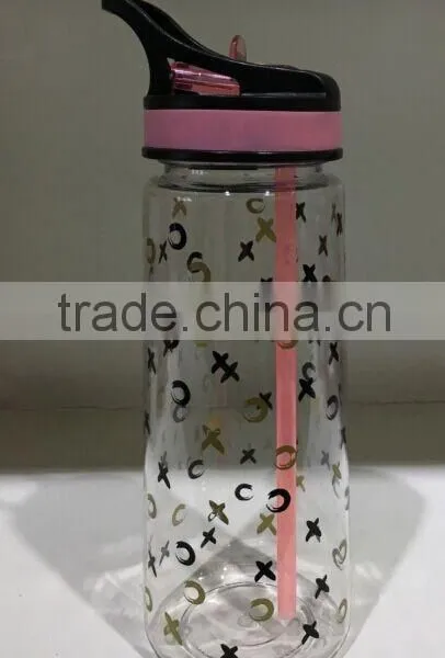 Promotional 2016 New Design Dome Lid Lovely Kids Bottle With Straw and Button photo-4