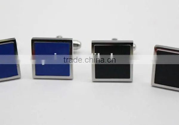 Wholesale Blue Square Shape Stainless Steel Cuff Link photo-5