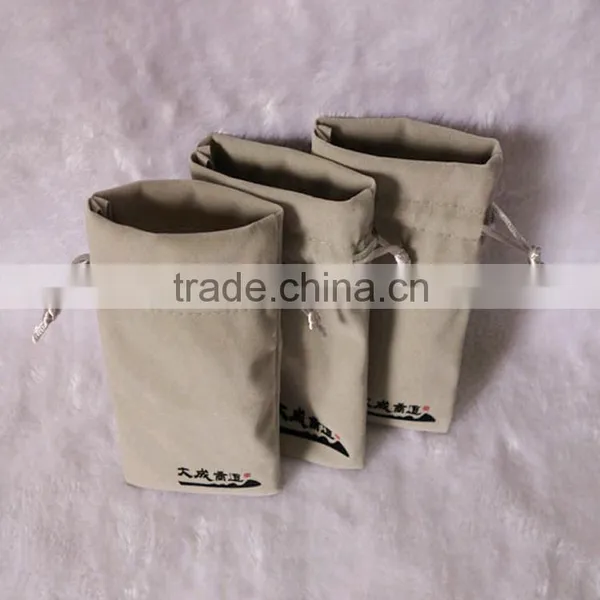 Small Microfiber Fabric Drawstring Bag Pressed With Gold Logo/gift Bags Free Samples Quality Choice photo-5