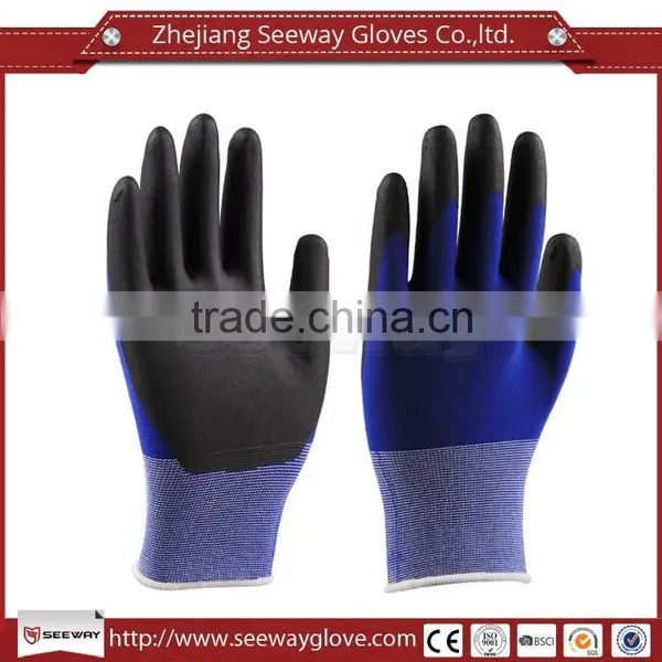 Seeway 18 Gauge Cleanroom PU Coated Gloves Esd Antistatic